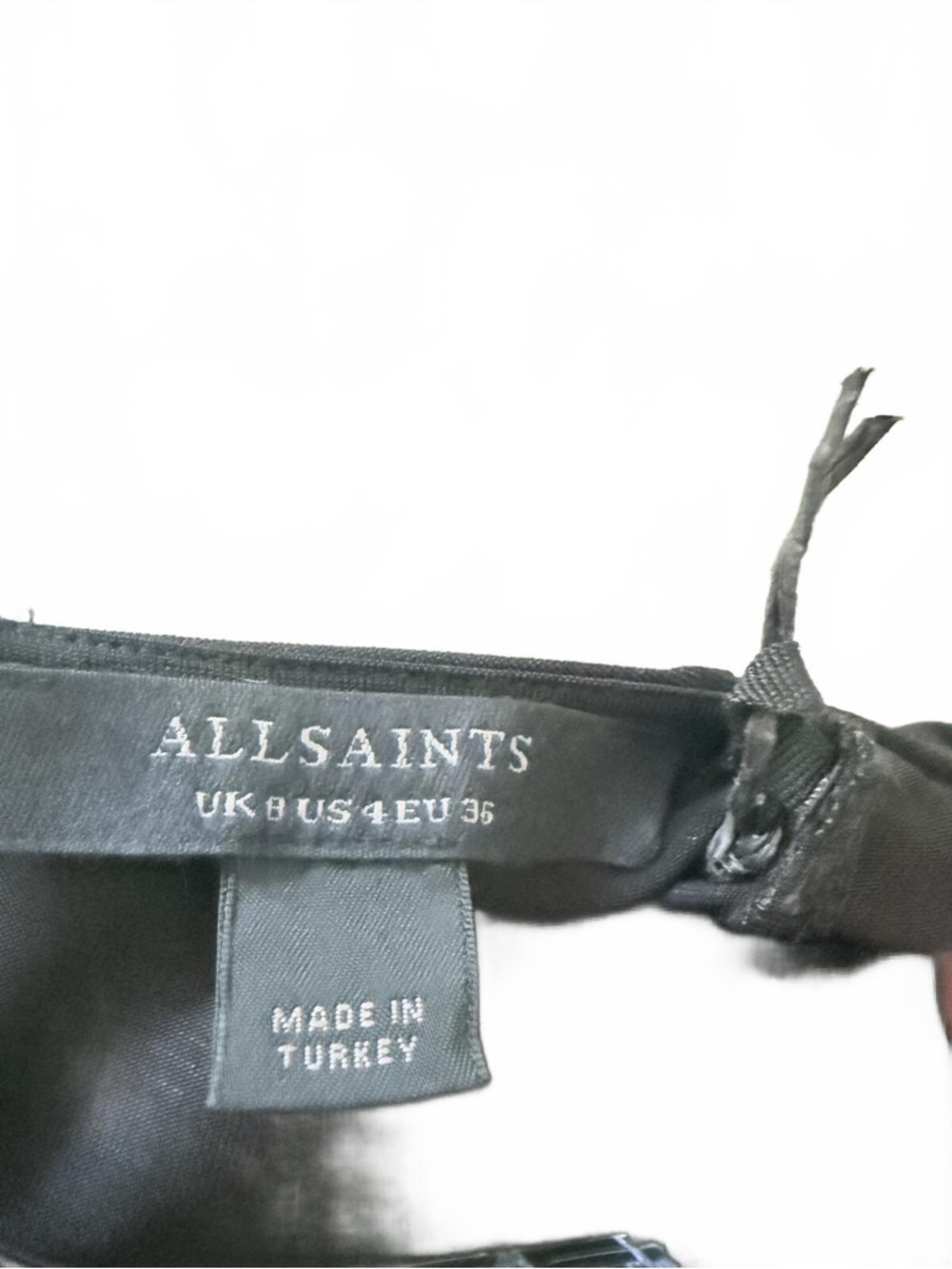 AllSaints Black Draped Long-Sleeve Mini Dress - Picture 8 of 8